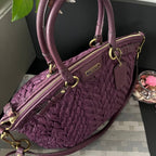 COACH MADISON QUILTED CHEVRON NYLON LINDSEY SATCHEL  (Style #18634)