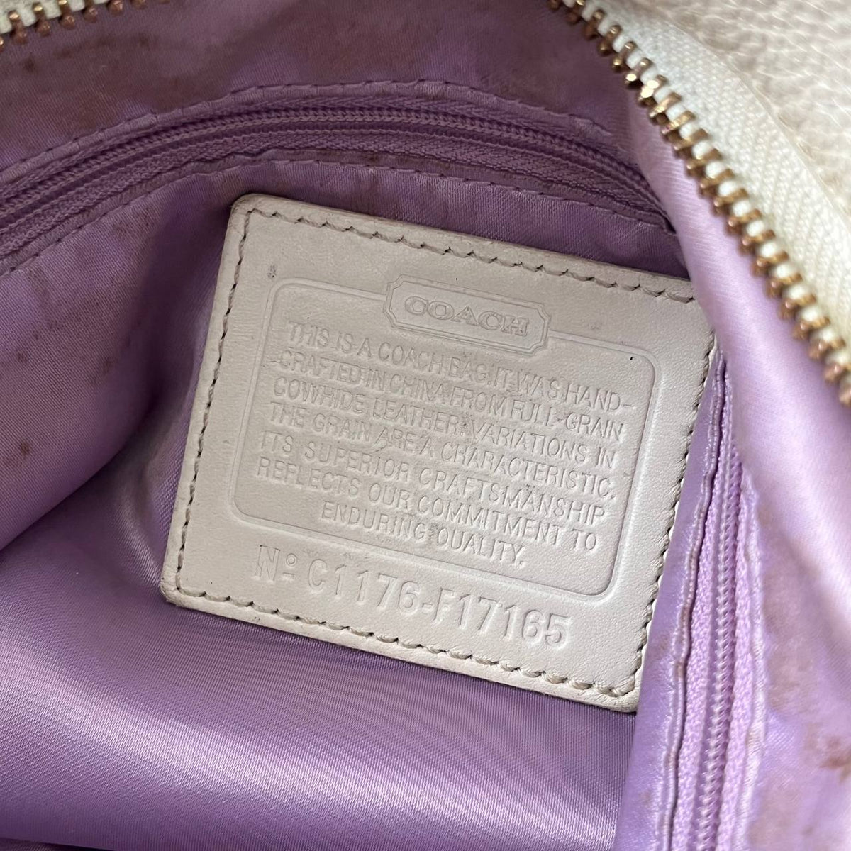COACH LEATHER BROOKE HOBO BAG  (Style #17165)