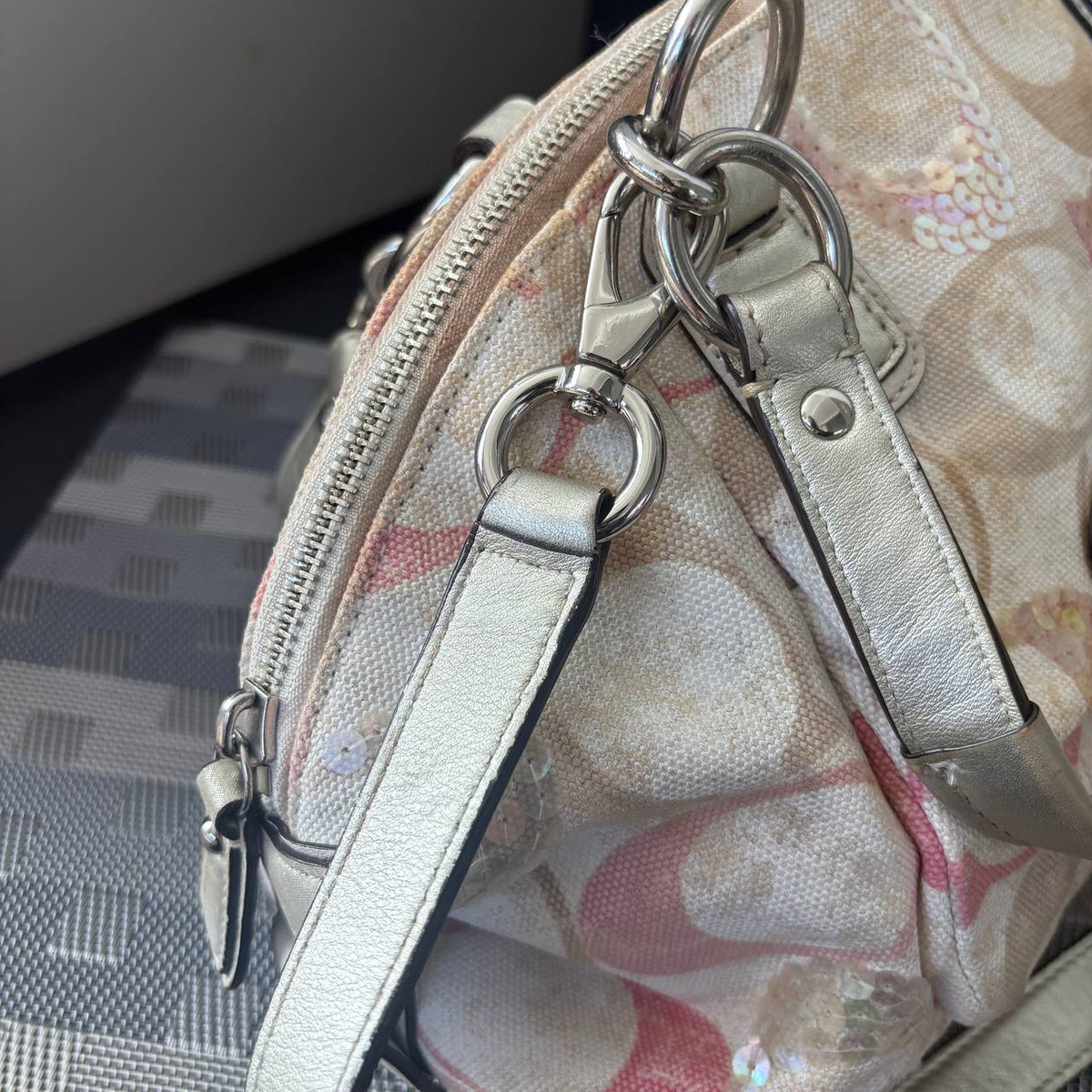 COACH KRISTIN SIGNATURE DOME SEQUIN SATCHEL (Style #19338)